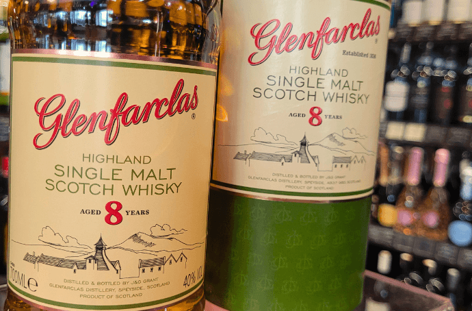 Whisky Glenfarclas 8 zbliżenie na etykietę